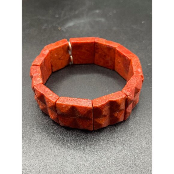BARSE Coral Bracelet Apple Coral Sponge Coral Stretch Elastic Bracelet - Picture 3 of 6